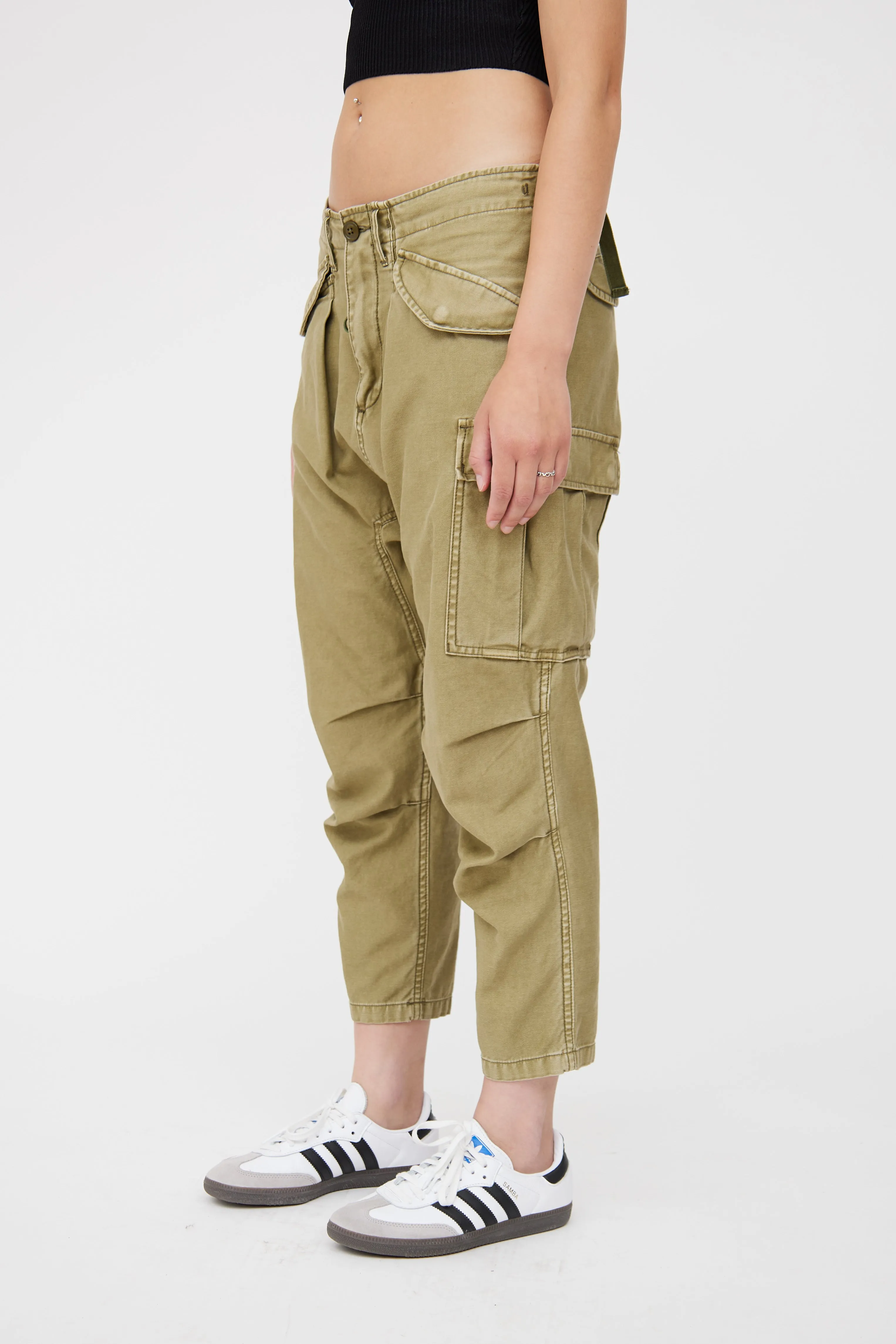 Green Cotton Tactical Cargo Pant