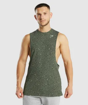 Gymshark Micro Print Drop Arm Tank - Green