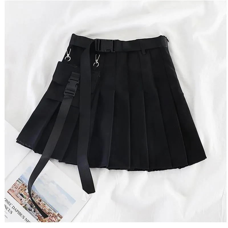 Half-length Pleated Skirt Short Skirt High Waist Women Skirts