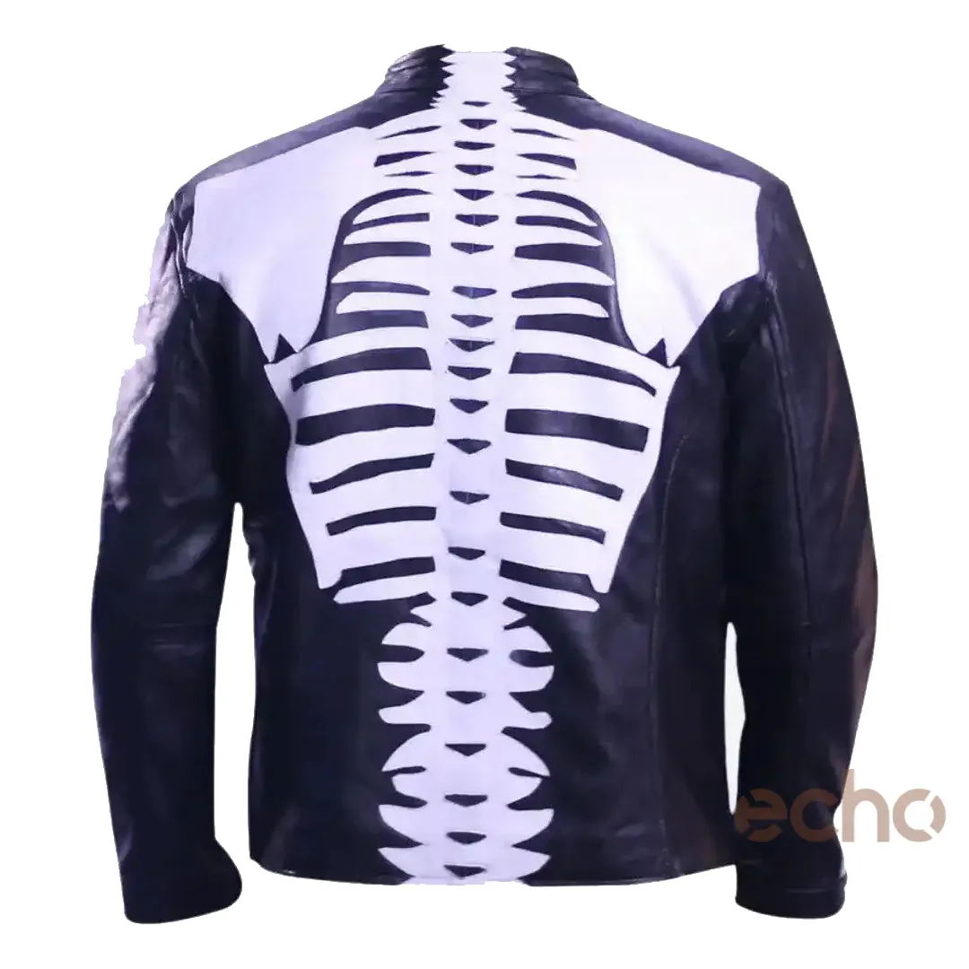 Halloween Skeleton Bones Leather Jacket