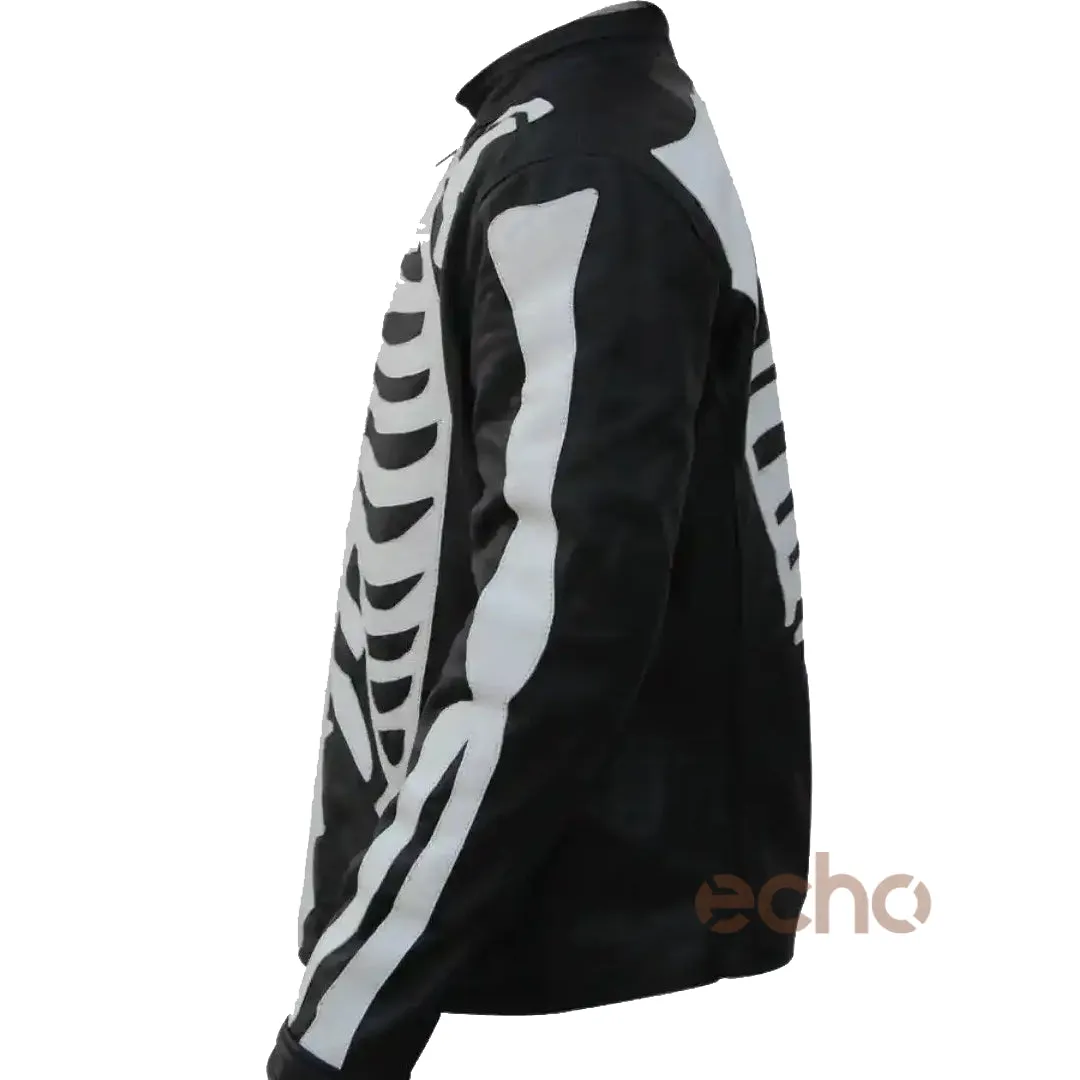 Halloween Skeleton Bones Leather Jacket