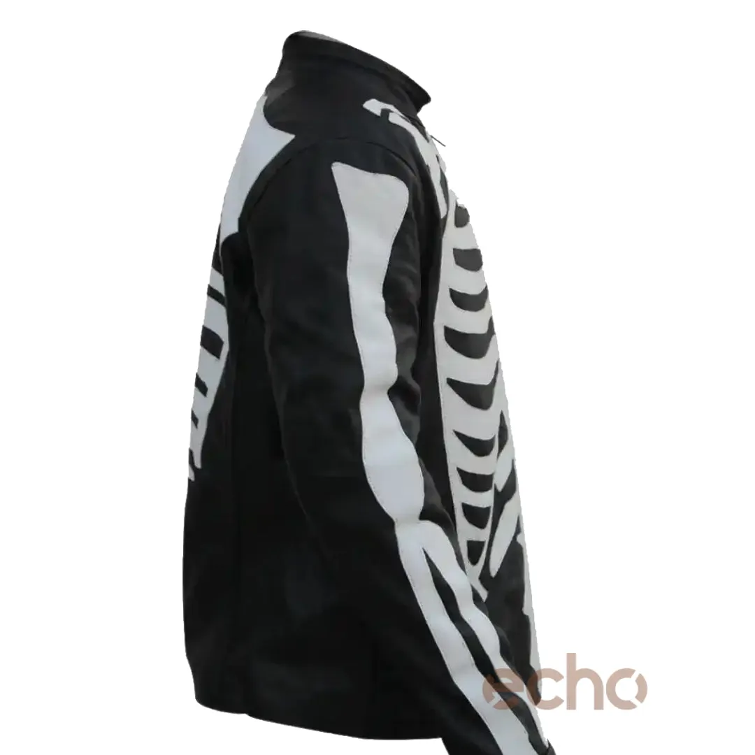 Halloween Skeleton Bones Leather Jacket