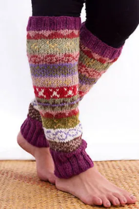 Handknit Purple Woolen Leg warmers