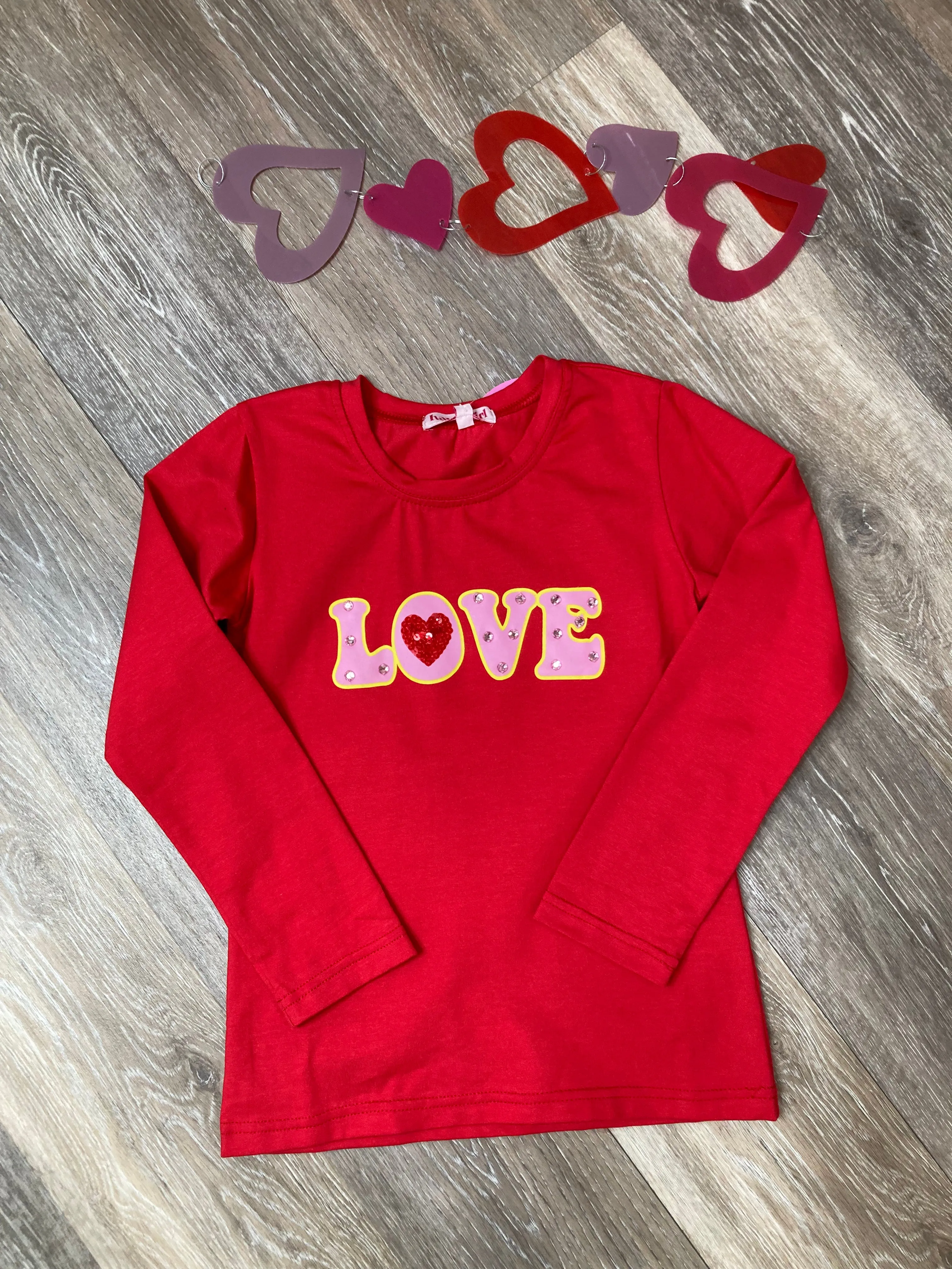 HAV Love Tee Red Long Sleeve