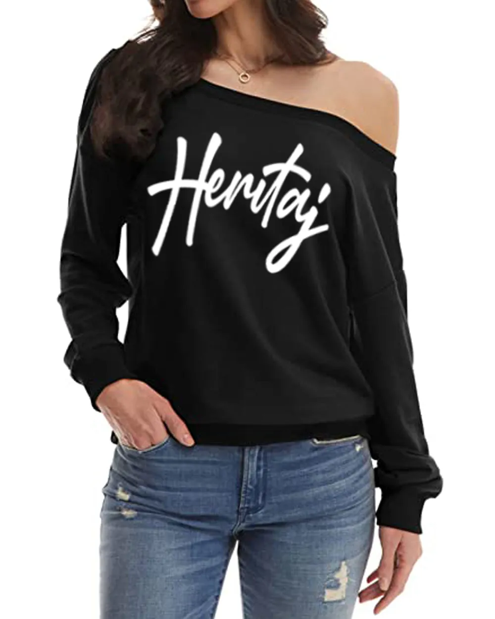 HERITAJ-OFF SHOULDER SWEATER