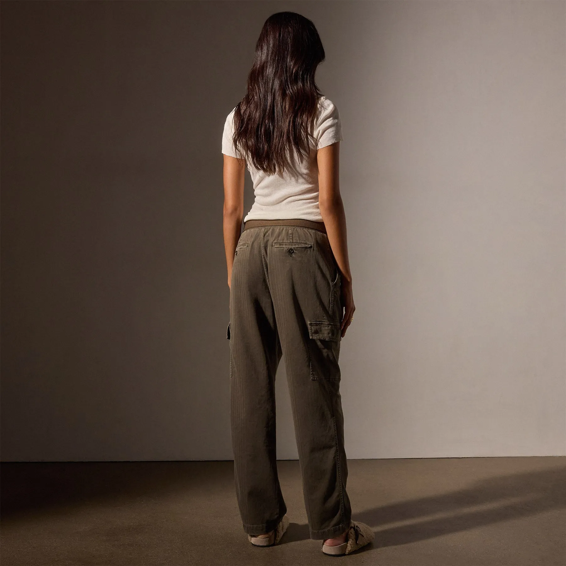 Herringbone Utilty Pant - Army Green Pigment