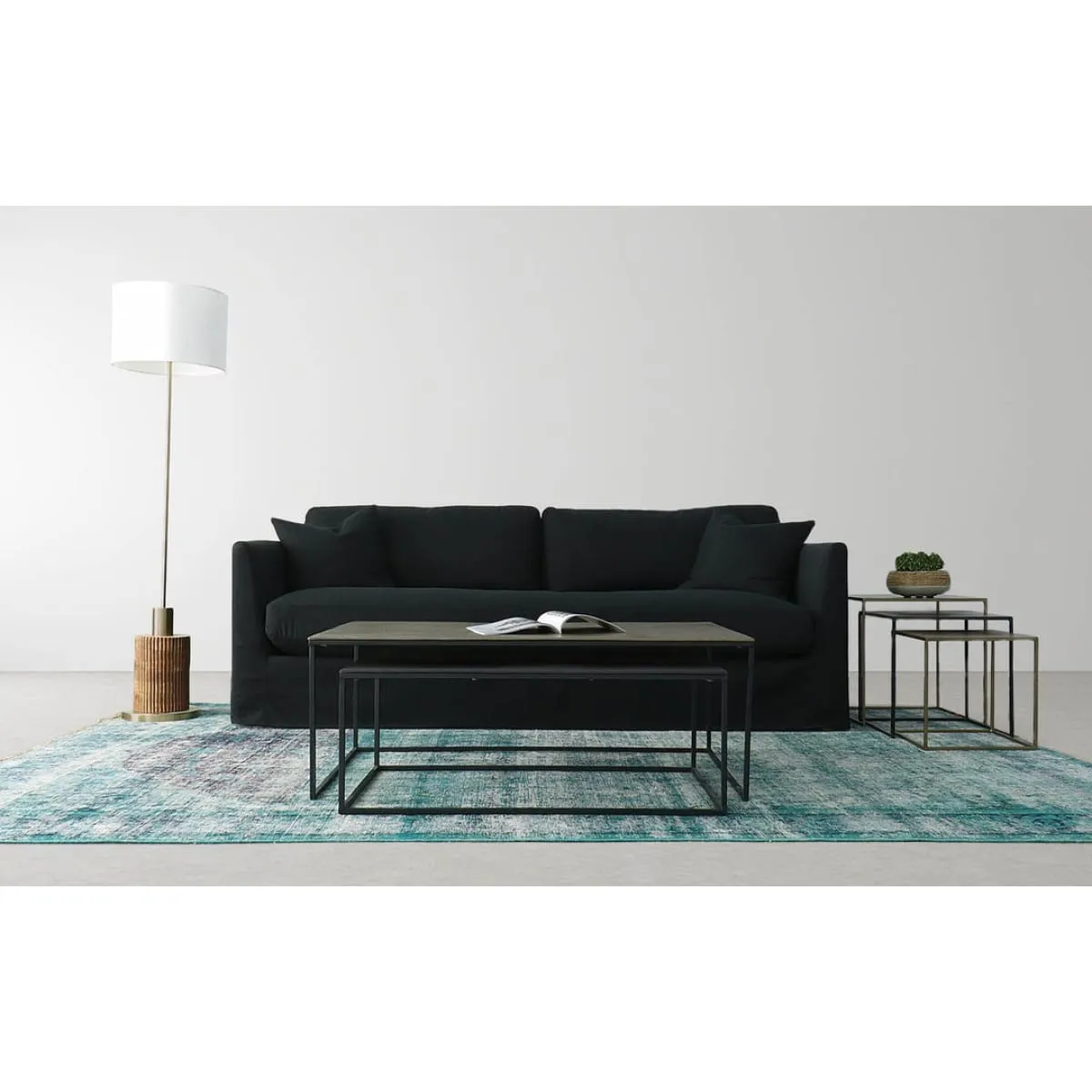 Heston Sofa - Black Fabric