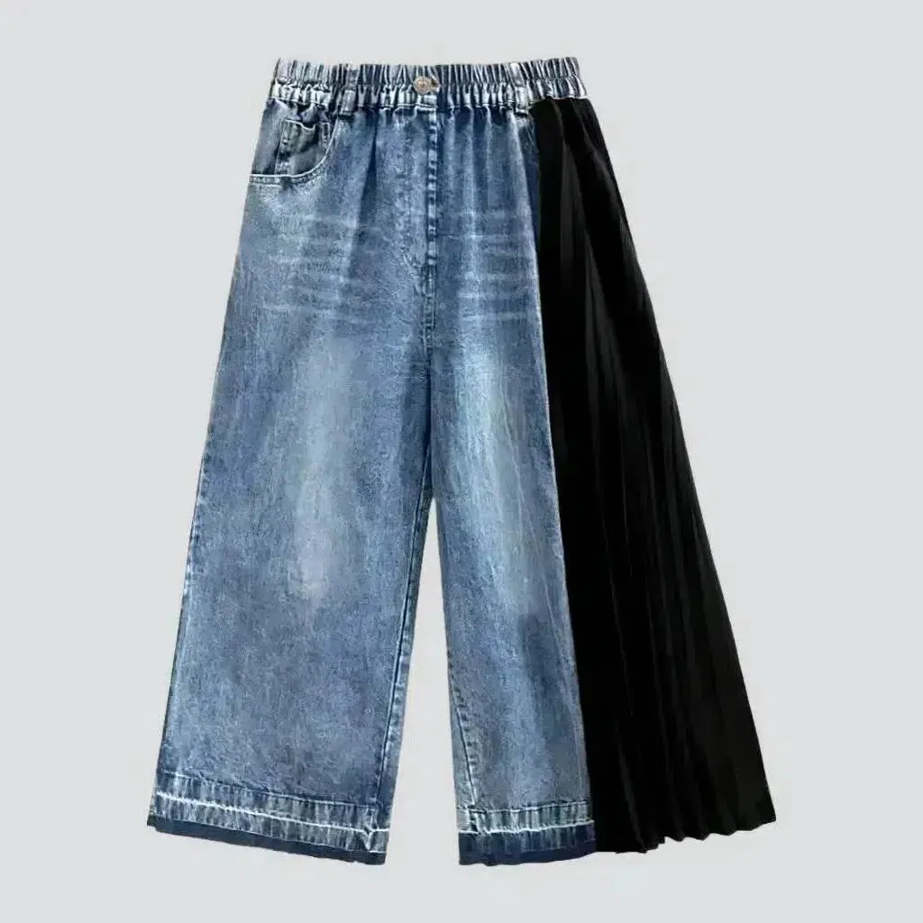 High-waist pleated jeans
 for ladies