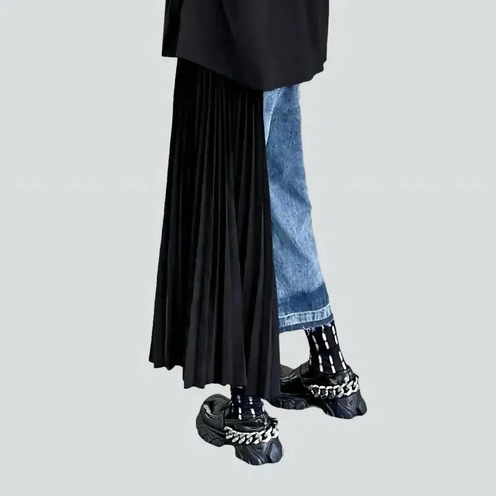 High-waist pleated jeans
 for ladies