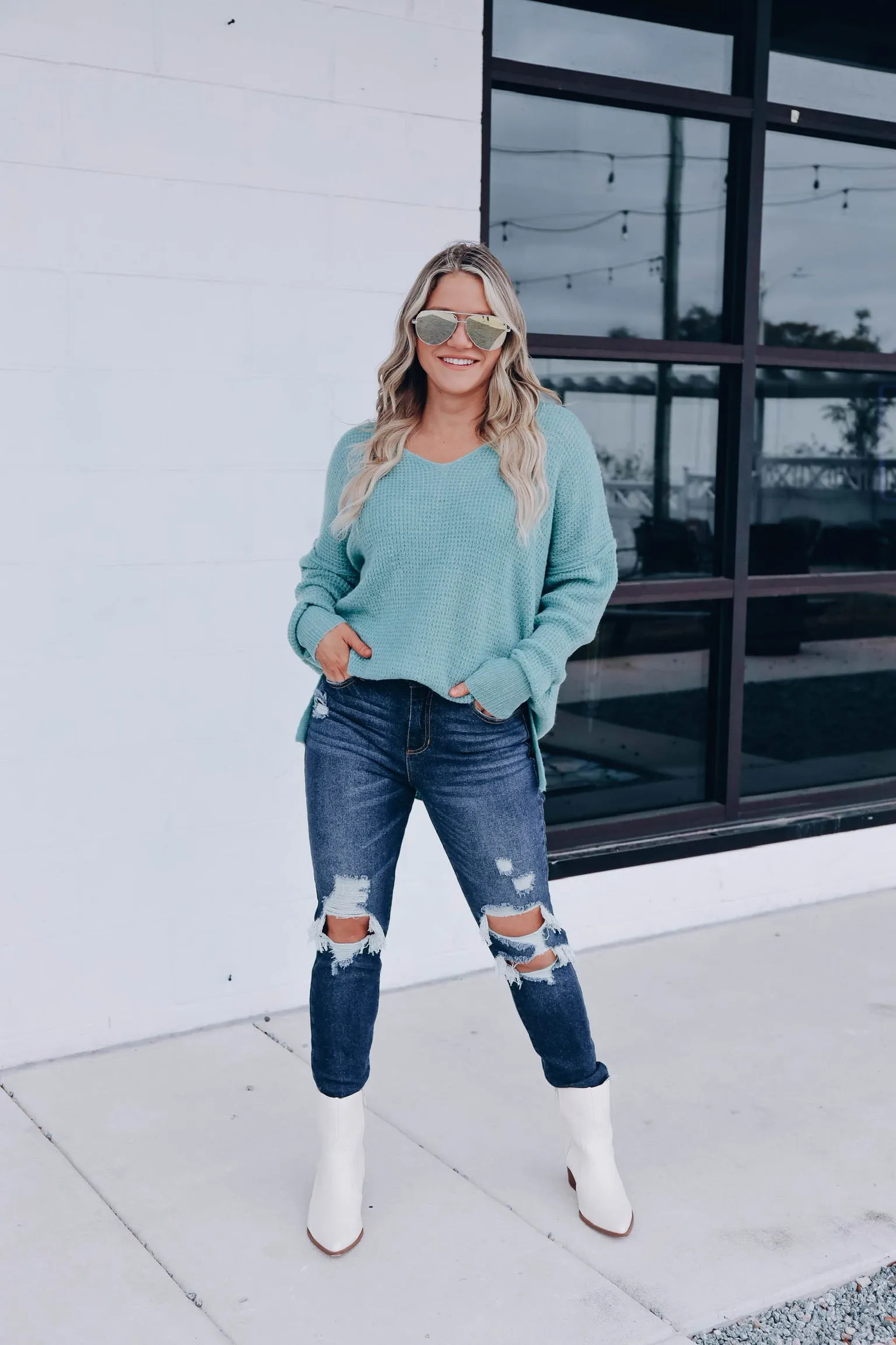 Homebody Cozy Knit Sweater - Jade