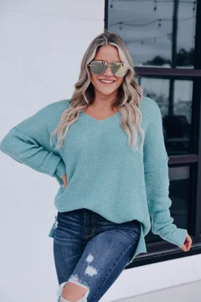 Homebody Cozy Knit Sweater - Jade