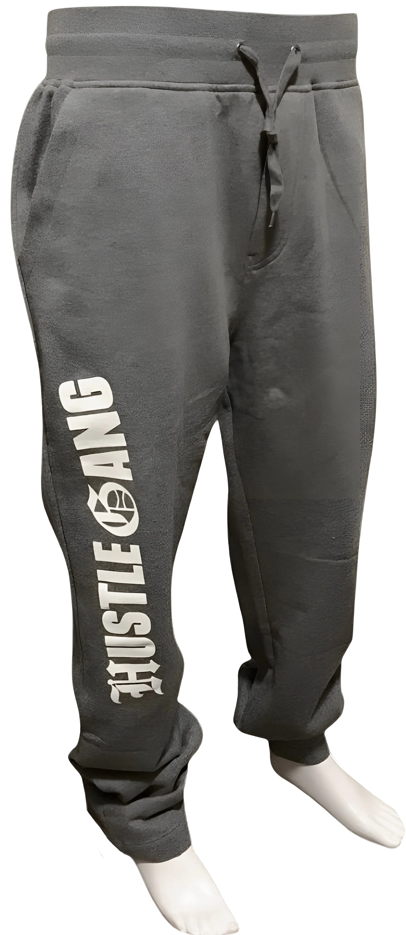 ^HUSTLE GANG^ (GREY) OPEN LEG SWEATPANTS