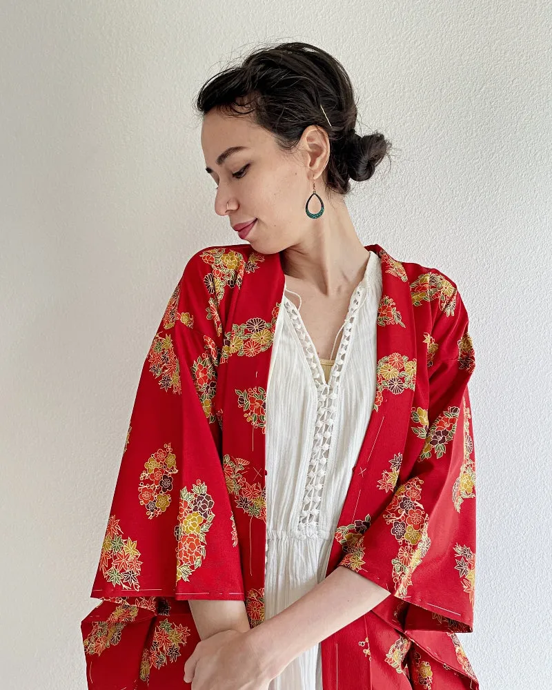 Japanese Flower Carnival Haori Kimono Jacket