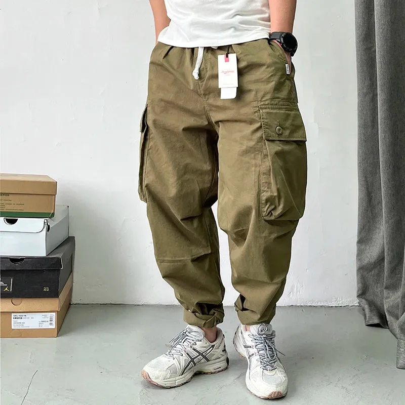 Japanese Streetwear Loose Straight Cargo Pants - Sports Casual Trousers