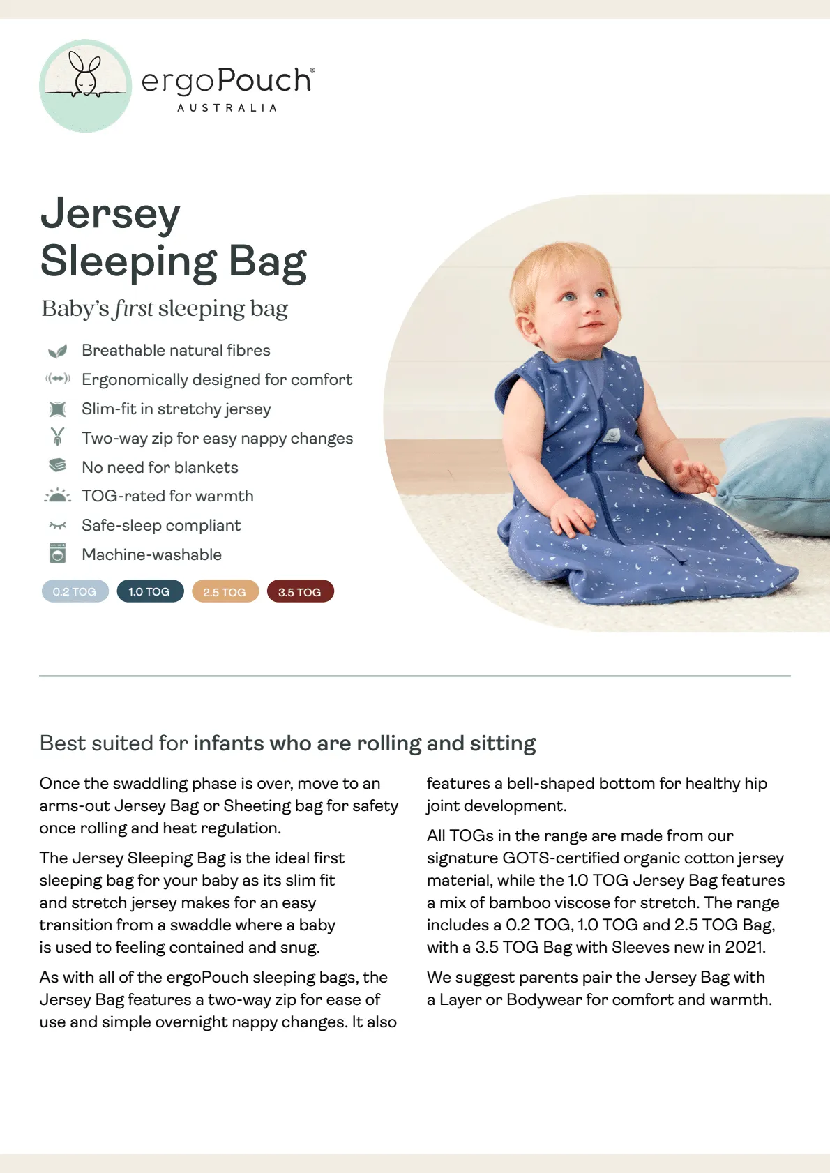 JERSEY SLEEPING BAG - 2.5 TOG