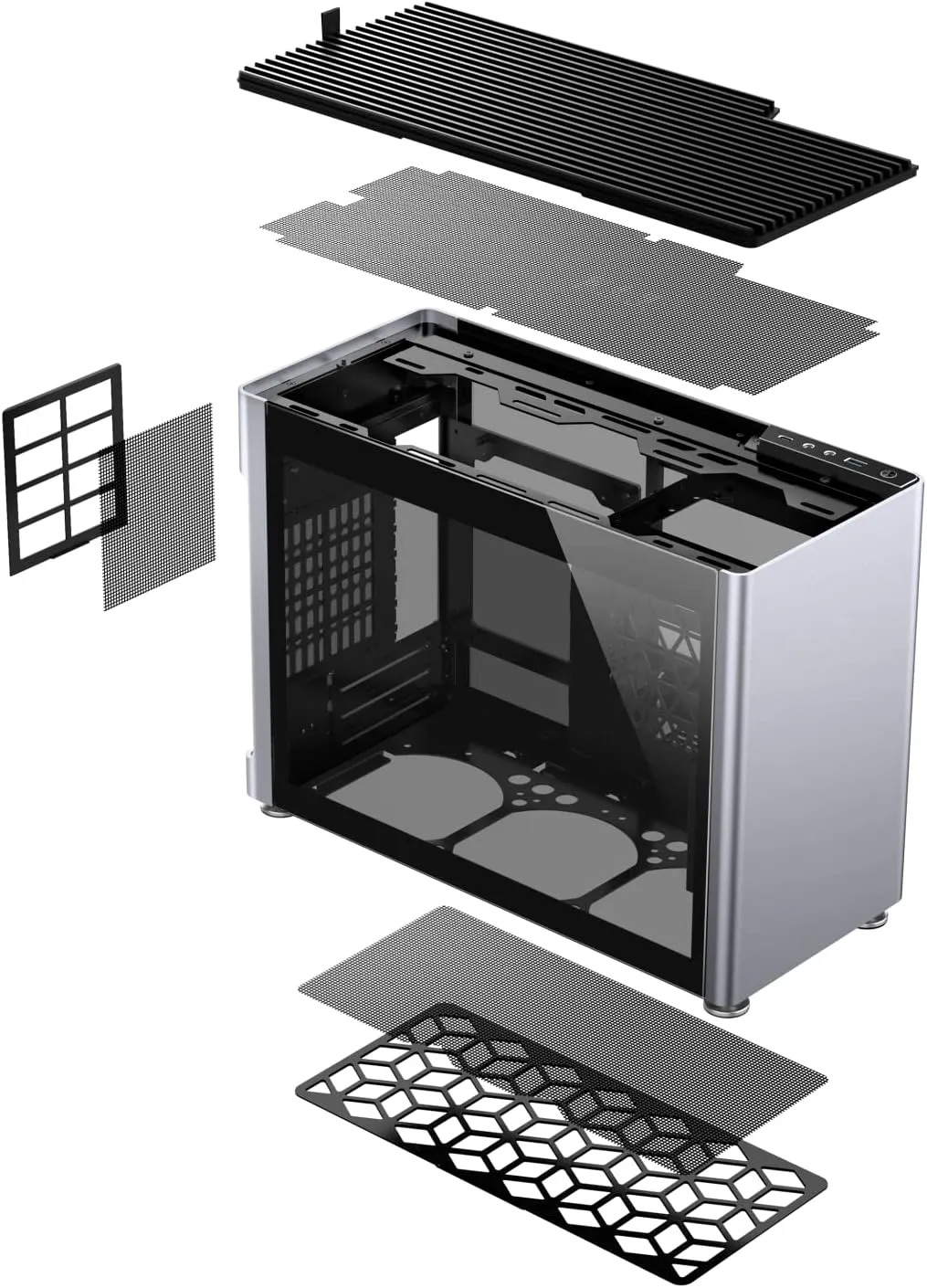 JONSBO Jonsplus i 100 Pro Tempered Glass 銀色(Sliver) ITX Case