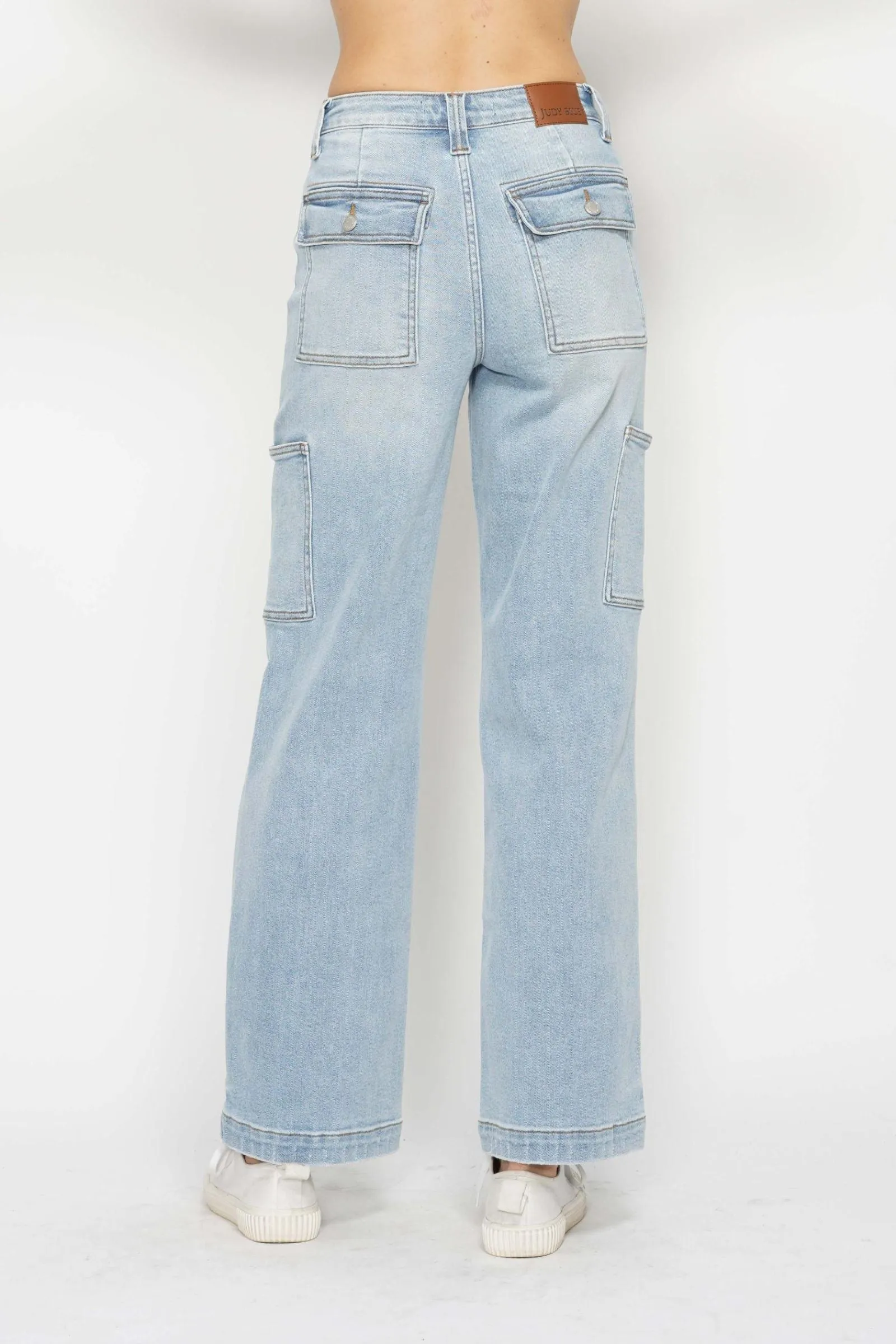 Judy Blue Reg/Plus High Waist Cargo Wide Leg Jeans