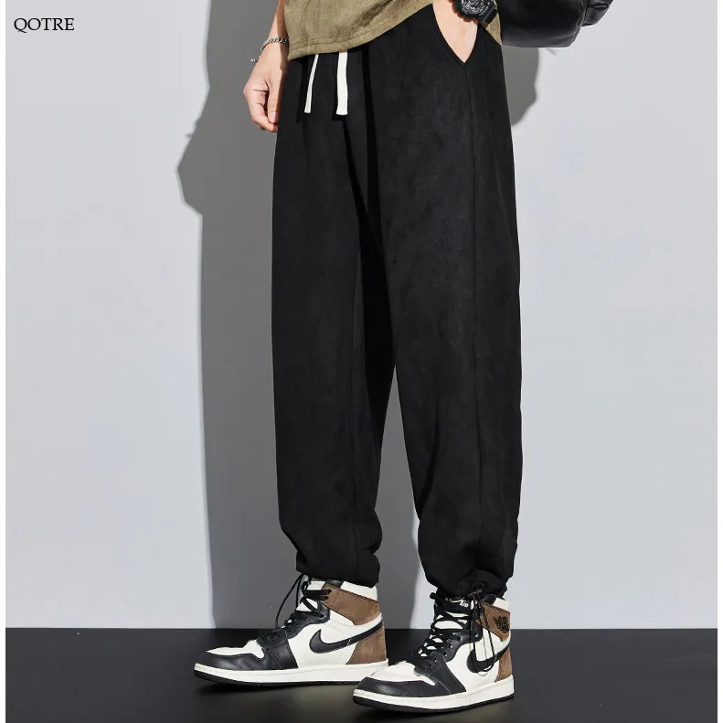 Knitted Straight Leg Suede Sports Versatile Sweatpant