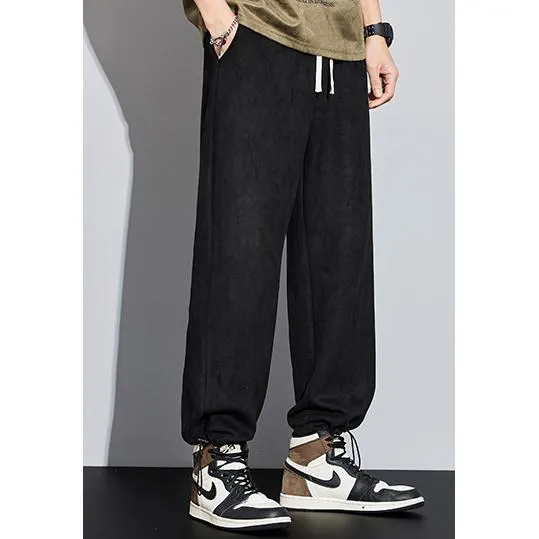 Knitted Straight Leg Suede Sports Versatile Sweatpant