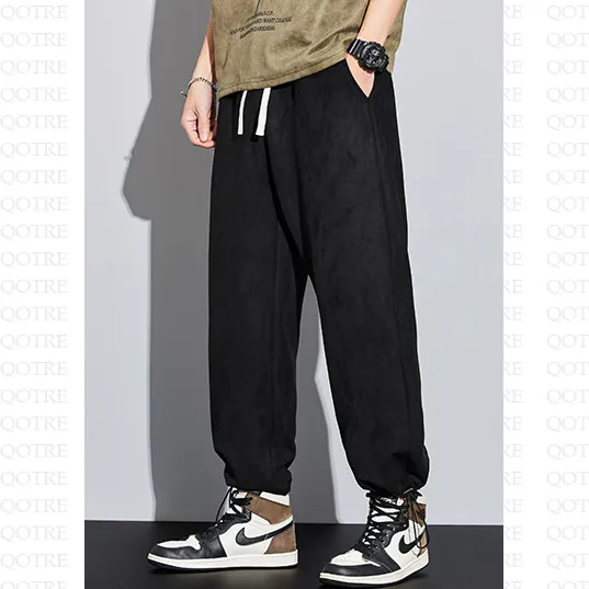 Knitted Straight Leg Suede Sports Versatile Sweatpant