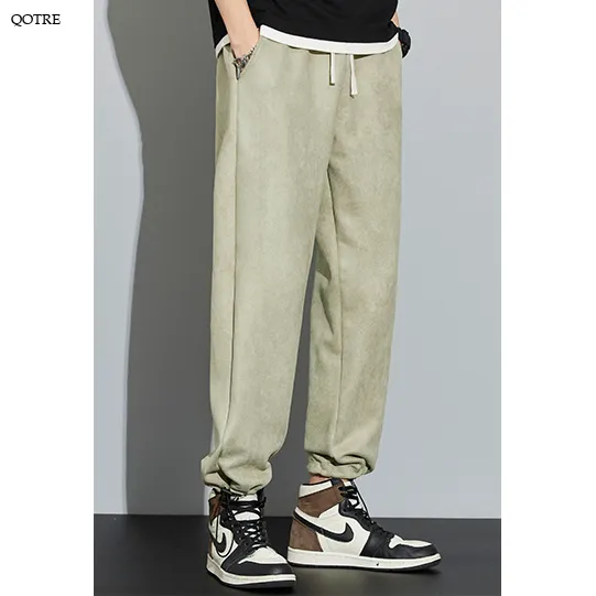 Knitted Straight Leg Suede Sports Versatile Sweatpant