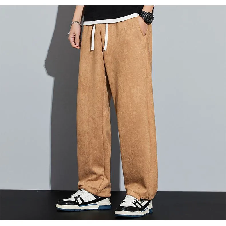 Knitted Straight Leg Suede Sports Versatile Sweatpant