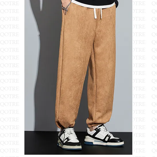 Knitted Straight Leg Suede Sports Versatile Sweatpant