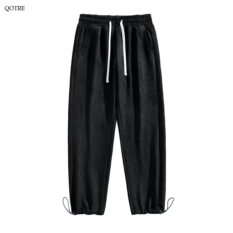 Knitted Straight Leg Suede Sports Versatile Sweatpant