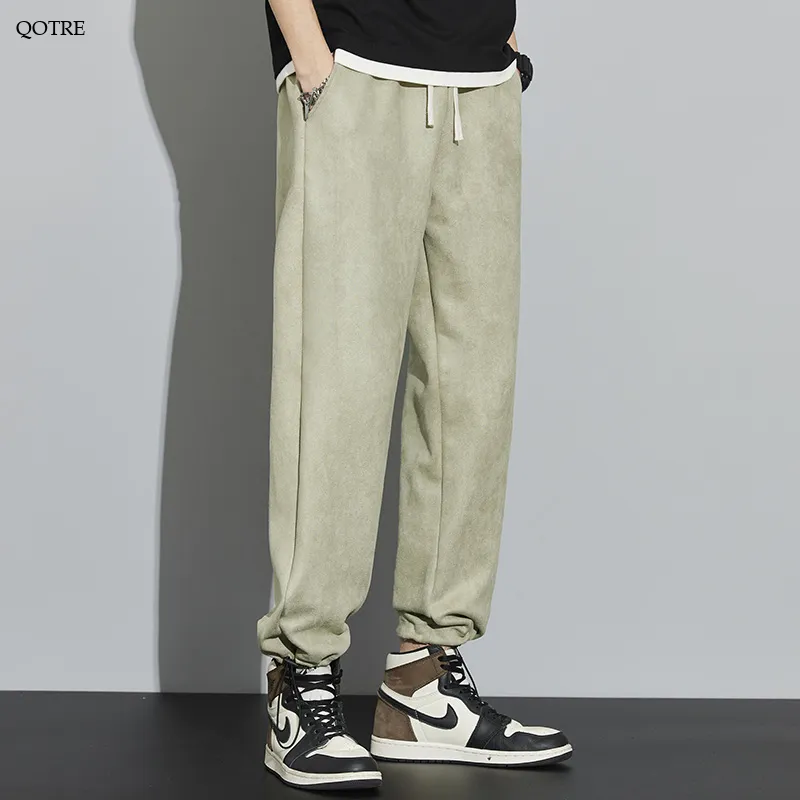 Knitted Straight Leg Suede Sports Versatile Sweatpant