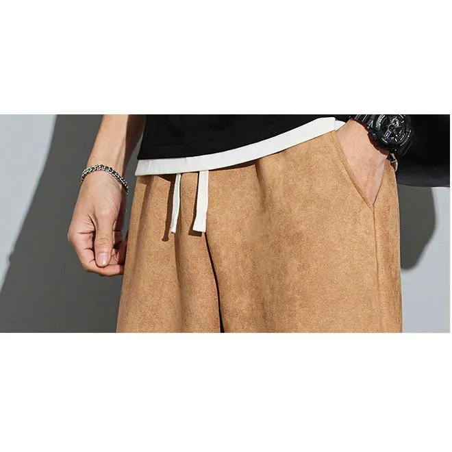 Knitted Straight Leg Suede Sports Versatile Sweatpant