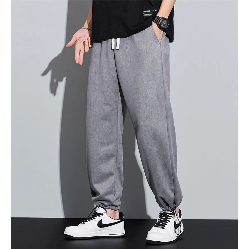 Knitted Straight Leg Suede Sports Versatile Sweatpant