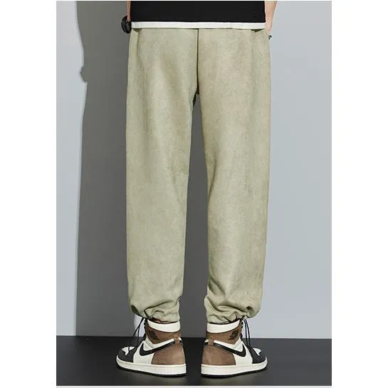 Knitted Straight Leg Suede Sports Versatile Sweatpant