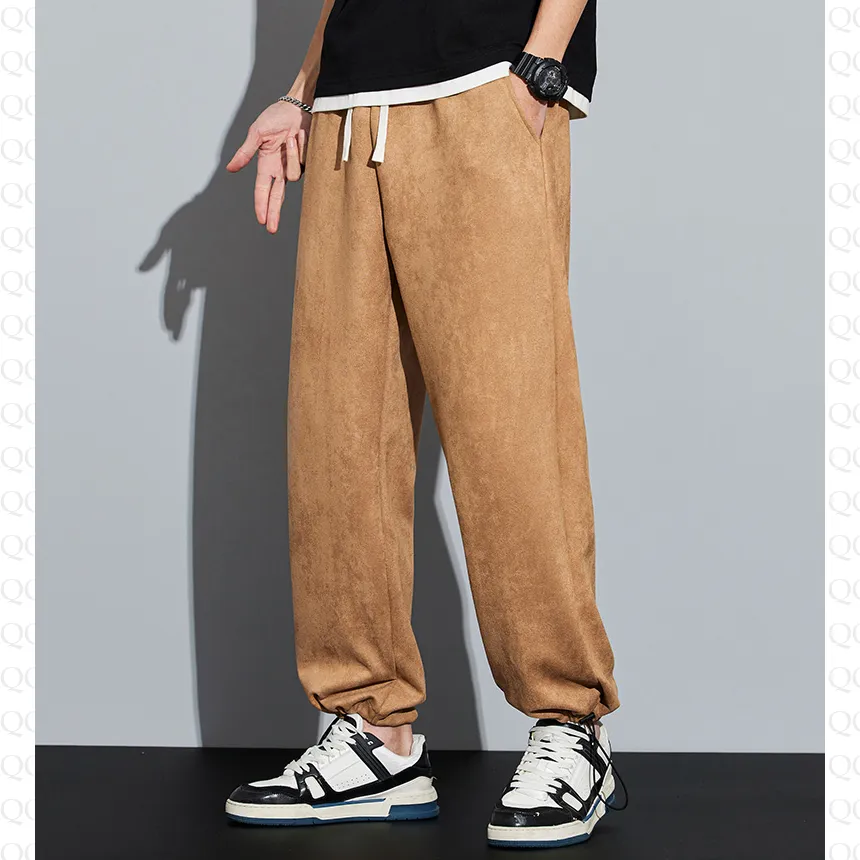 Knitted Straight Leg Suede Sports Versatile Sweatpant