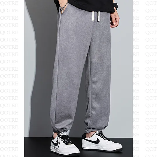 Knitted Straight Leg Suede Sports Versatile Sweatpant