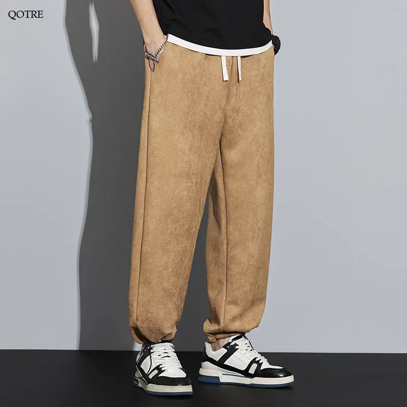 Knitted Straight Leg Suede Sports Versatile Sweatpant