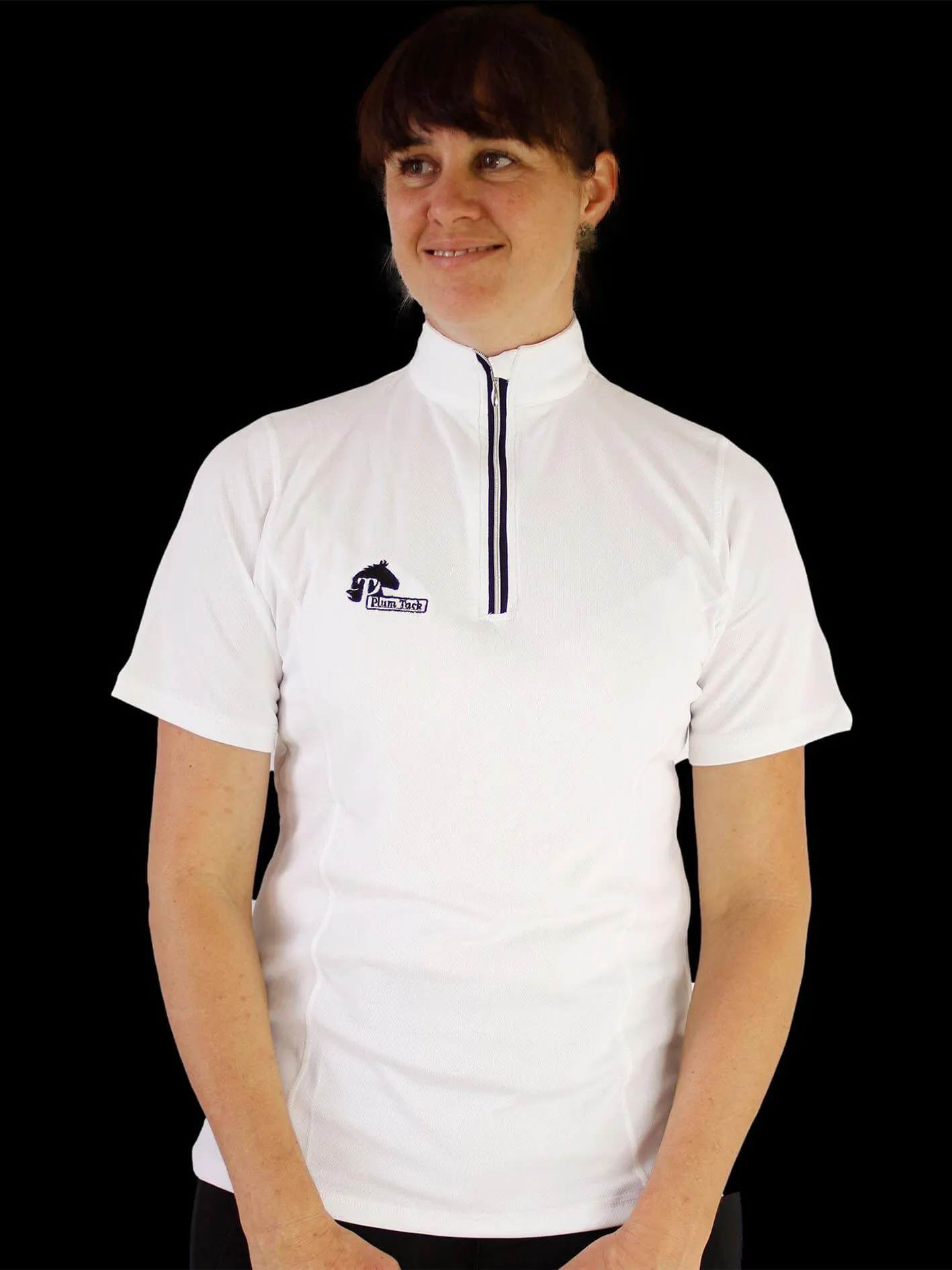 Ladies Cool Summer riding tops in white- Short sleeve