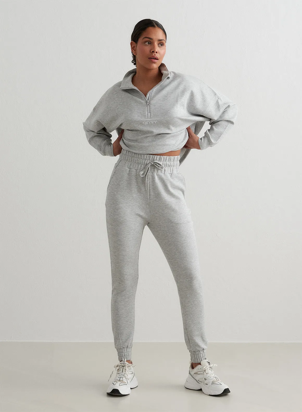 Light Grey Melange Comfy Modal Sweatpants