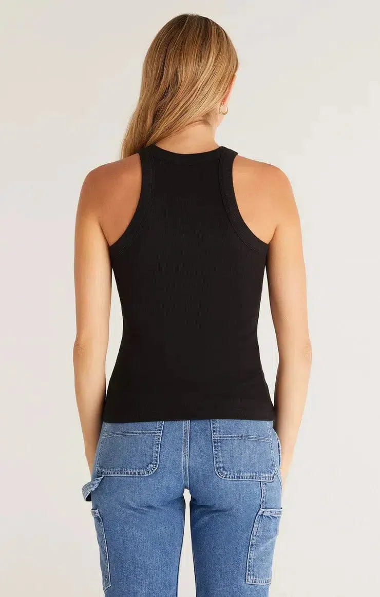 Lilly Rib Tank - Black