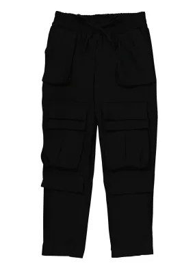 Little Girls Drawstring Waist Cargo Pants