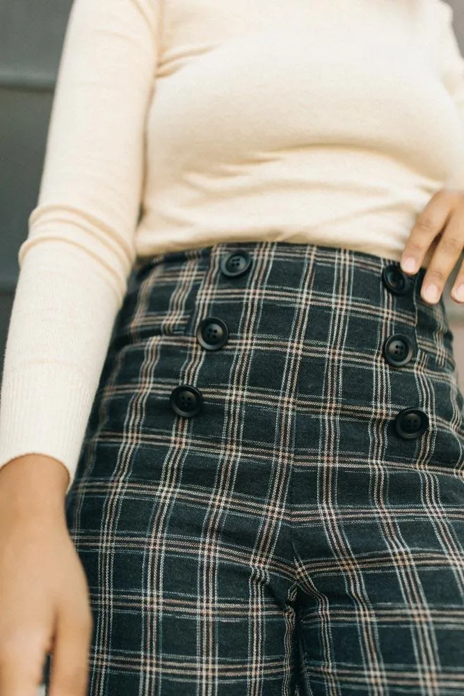 Lush High Waist Plaid Culottes