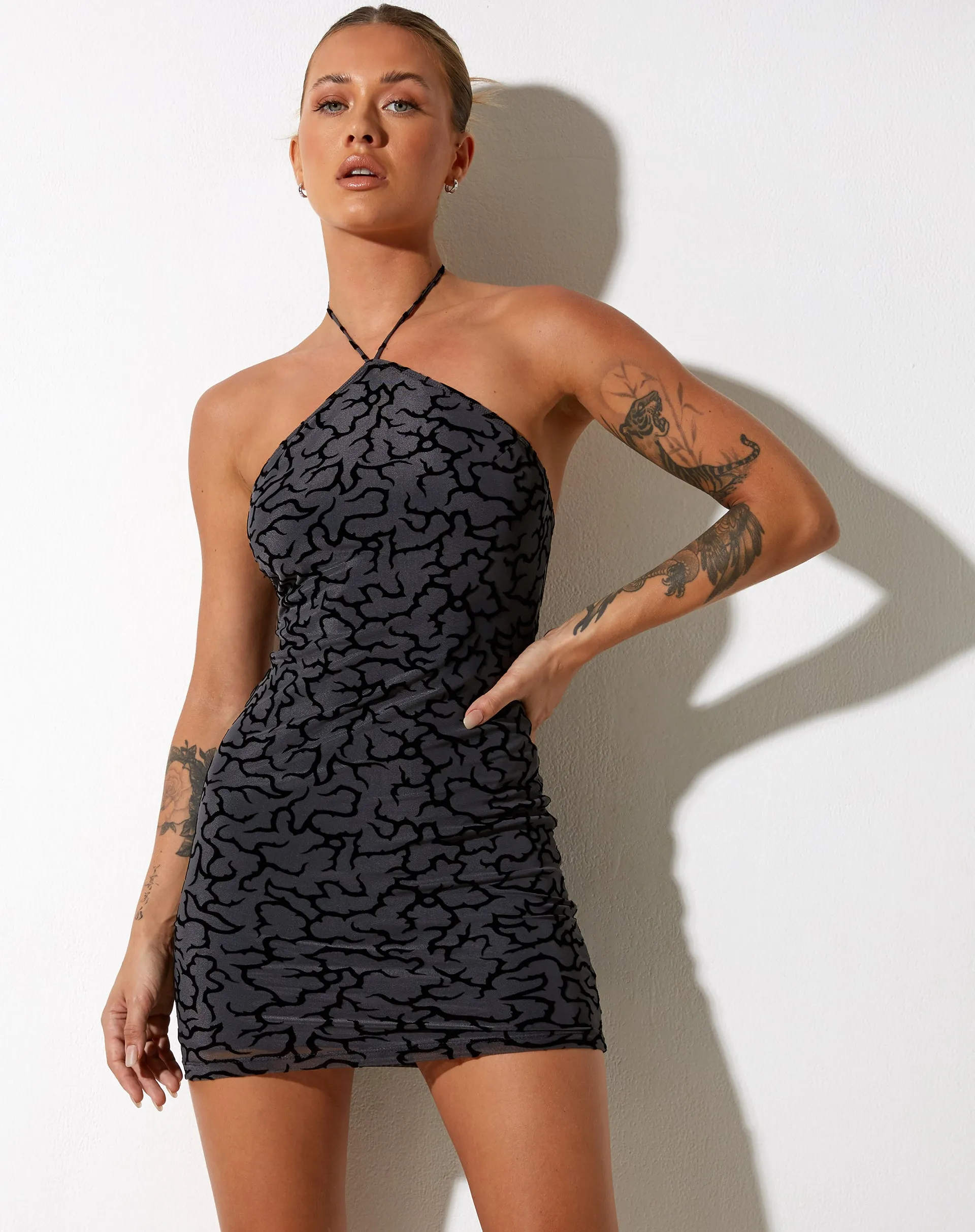 Maliga Mini Dress in Tribal Flock