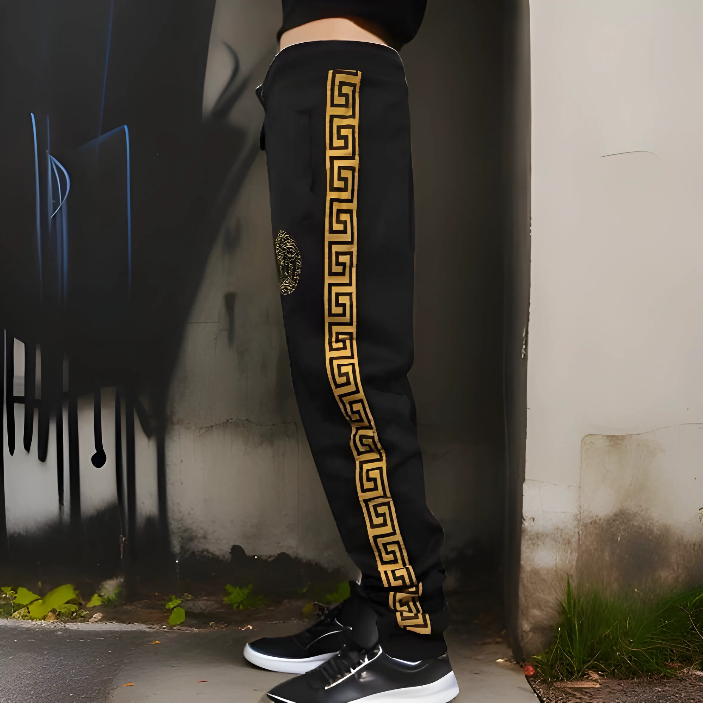 ^MEDUSA STYLE^ (STYLE) (BLACK-GOLD) JOGGER SWEATPANTS ~LUXURY~