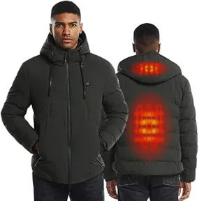 Men's Heated Hooded Winter Down Jacket