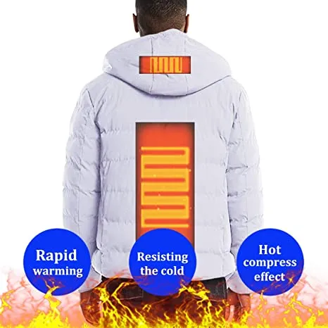 Men's Heated Hooded Winter Down Jacket