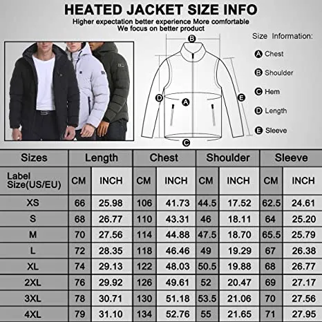 Men's Heated Hooded Winter Down Jacket