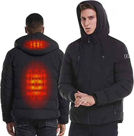 Men's Heated Hooded Winter Down Jacket