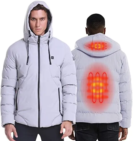 Men's Heated Hooded Winter Down Jacket