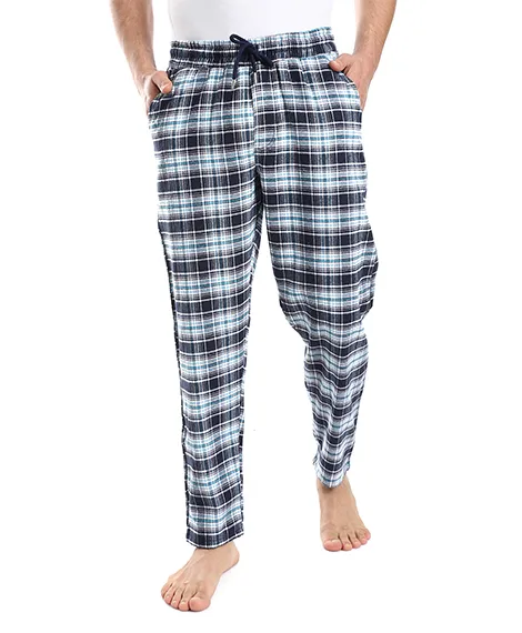 Men's Winter Check Pants - Blue