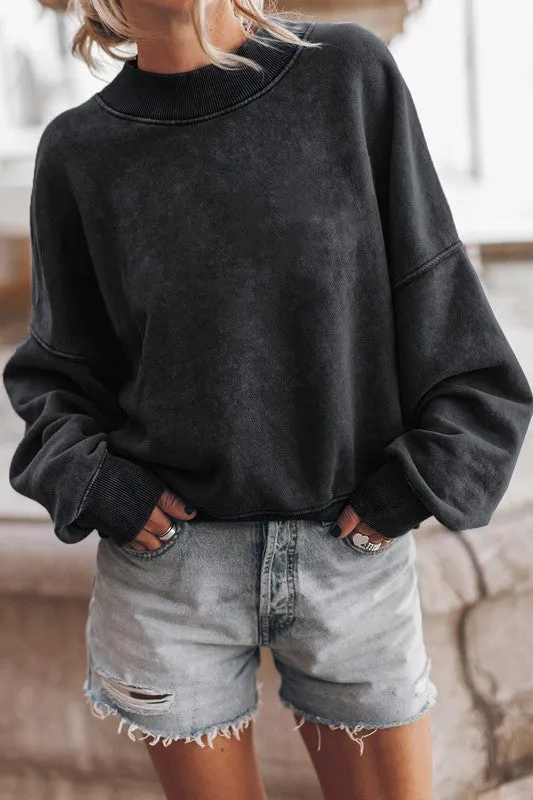 Mineral Washed Acid dye Sweatshirt Pullover