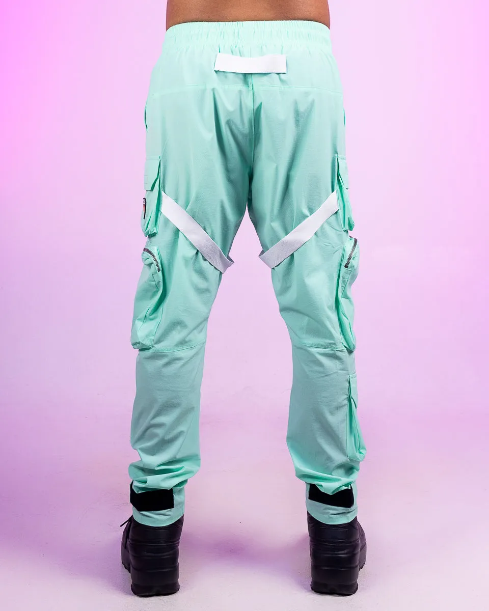 Mint Green Strap Cargo Pants